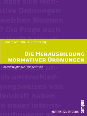 cover image of Die Herausbildung normativer Ordnungen